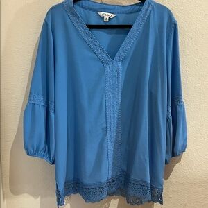 The Pioneer Woman Azure Lace Trim Blouse